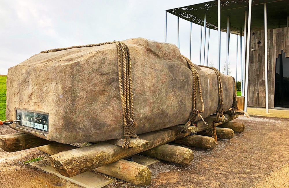Replica stone rolled on logs Replica stone rolled on logs