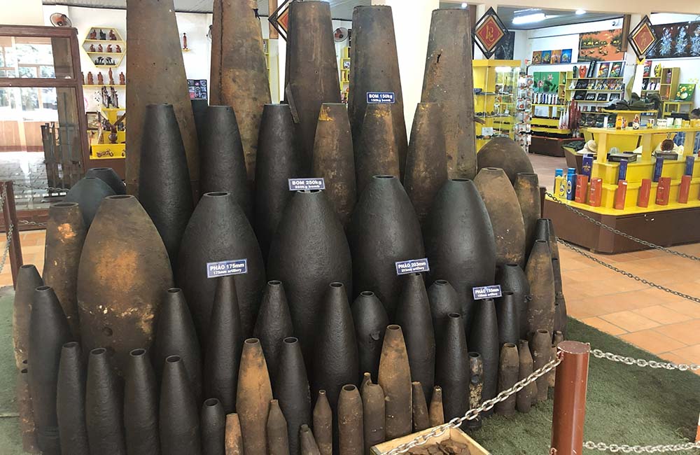 A collection of ammunition used during the war A collection of ammunition used during the war